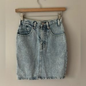 Esprit Acid Washed Vintage Mini Skirt 90’s 80’s Denim Jean Retro High Waist